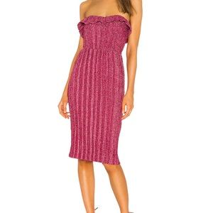 NBD Revolve fuchsia midi dress